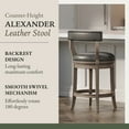 thumbnail image 2 of Maven Lane Alexander Counter Stool, Reclaimed Oak with Vegan Leather, Set of 3, 2 of 6