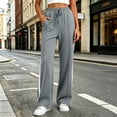 thumbnail image 5 of Hurxie Wide Leg Sweatpants Women High Waisted Baggy Sweat Pants Elastic Elevated Seams Loose Active Pants with Pockets Gray,XL, 5 of 6