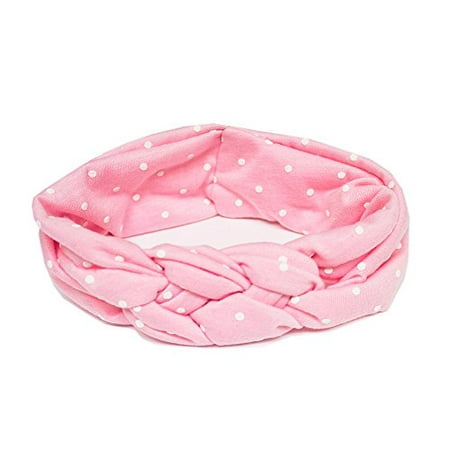 Fabric Turban - StylesILove Baby Kids Girls Handmade Soft Fabric Stretch Turban Polka Dots Knot Headband (1-Pack, Pink)