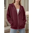 thumbnail image 2 of Weardear Womens Zip Up Hoodie Lightweigh Casual Long Sleeve Fall Sweatshirts with Pockets, 2 of 5