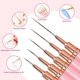 thumbnail image 3 of (Pink) Nail art line painting brush, 5-piece nail art brush set nail art stippling tools, 3 of 4