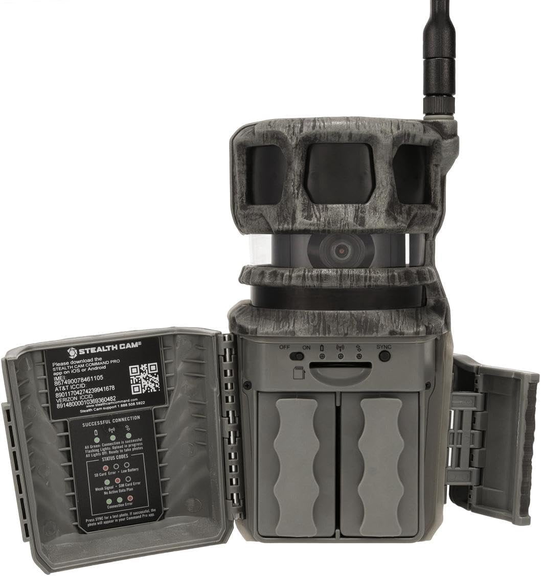 Stealth Cam Revolver 36MP Trail Camera with 1080P HD Video at 30 FPS, 0.4 Sec Trigger Speed, 360 Panoramic View, Built-in GPS, Verizon/AT&T Cellular 2pk, 32GB SD Cards, & Microfiber Cleaning Cloth