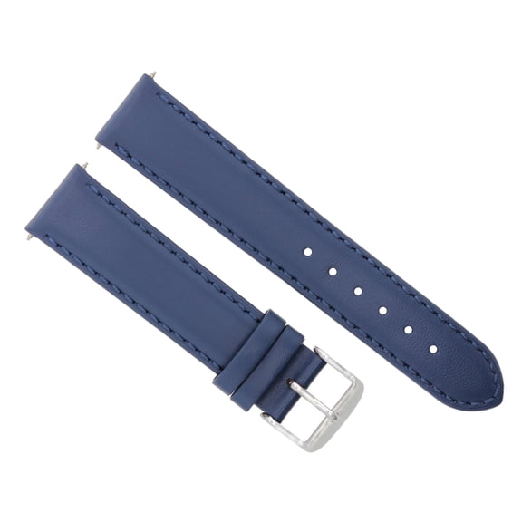 19MM SMOOTH LEATHER WATCH BAND STRAP FOR OMEGA SEAMASTER SPEEDMASTER MOON BLUE