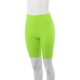 thumbnail image 4 of A2Y Women's Running Exercise High Waisted Bike Cotton shorts New Neon Lime 2XL, 4 of 5