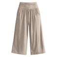 thumbnail image 5 of Breezora Casual Womens Linen Cotton Wide Leg High Waist Pants Relaxed Trousers for Daily Summer Wear, 5 of 6