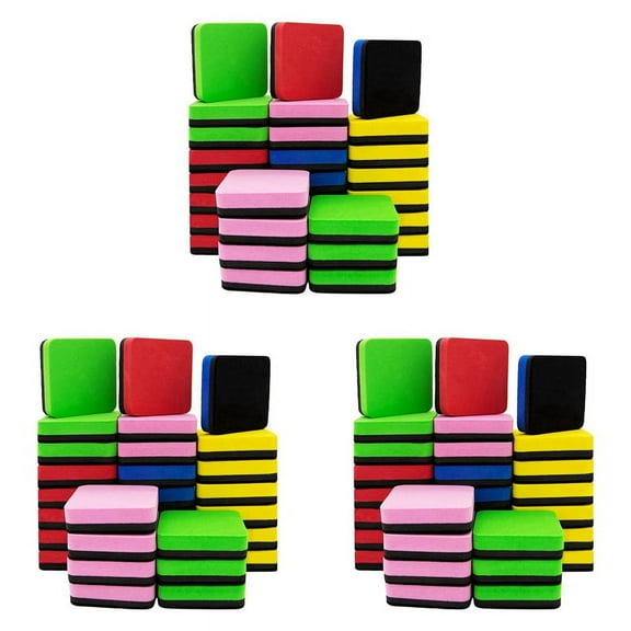 90 Pack Whiteboard Eraser Washable and Reusable Magnetic Whiteboard Eraser for Cleaning Dry Erase Markers 5x5x2cm