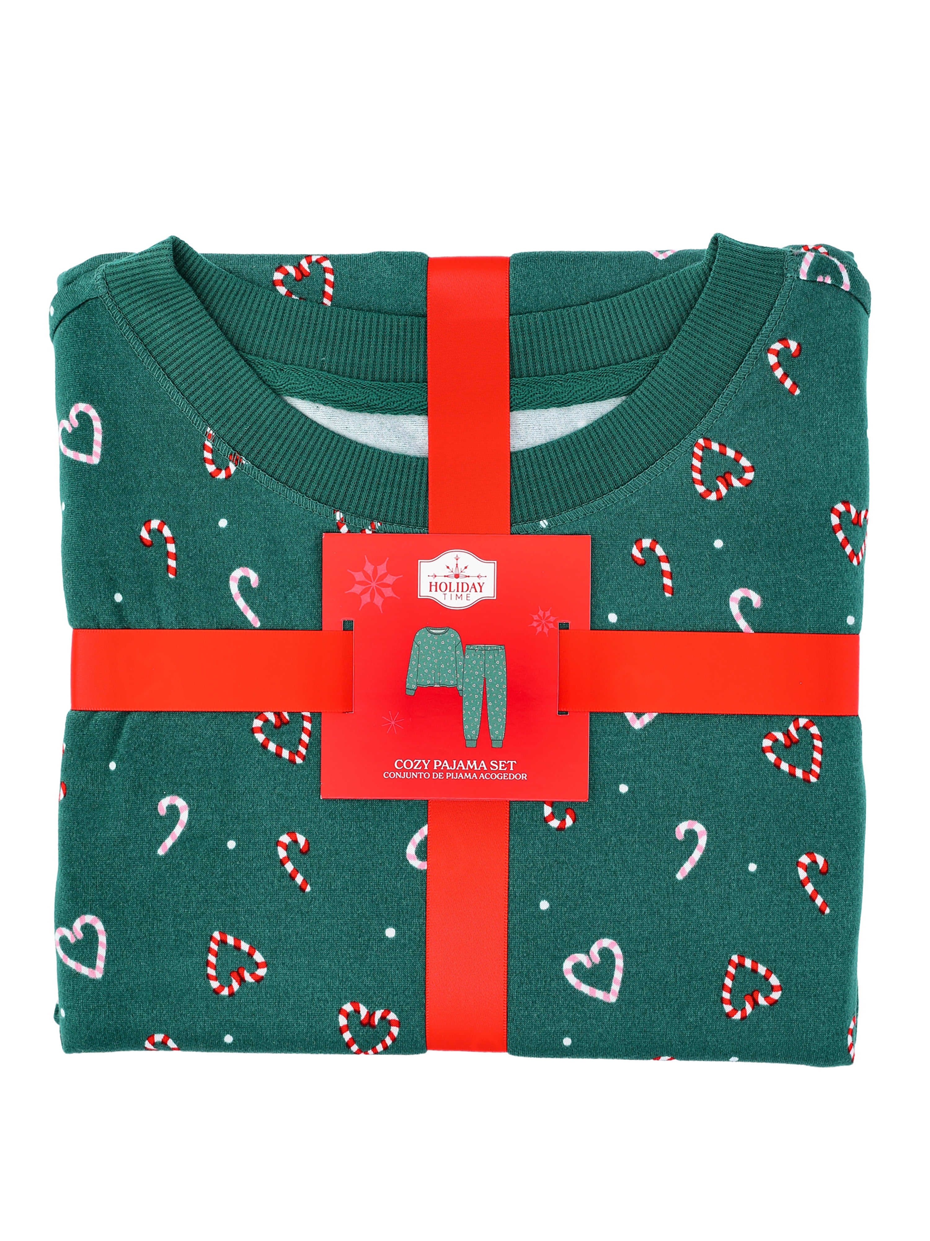 Holiday Time Women's Long Sleeve Crew Neck Sleep Top and Jogger Pants Pajama Set, 2-Piece, Sizes S-3X