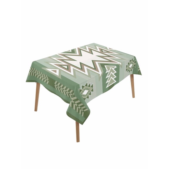 Sage Green Boho Table Cloth, American Native Southwest Abstract Art Waterproof Tablecloth for Rectangle Tables, Reusable Washable Fabric Table Cover for Restaurant Kitchen Dining Tables 60"x84"