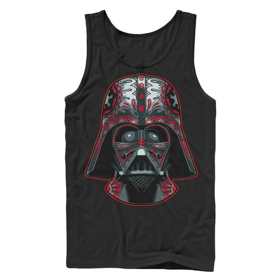 Men's Star Wars Darth Vader Helmet Markings Tank Top Black X Large