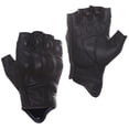 thumbnail image 2 of Guantes de moto Harssidanzar de piel sin dedos para hombre, 2 of 8