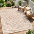 thumbnail image 2 of Lahome Decor 5’X8’ Rainbow Outdoor Rug for Patio,Beach Mats Waterproof, Camping Rug for Outside RV, Portable Plastic Straw Outdoor Area Rug for Backyard, Garden, Pool Deck,Light Khaki, 2 of 9