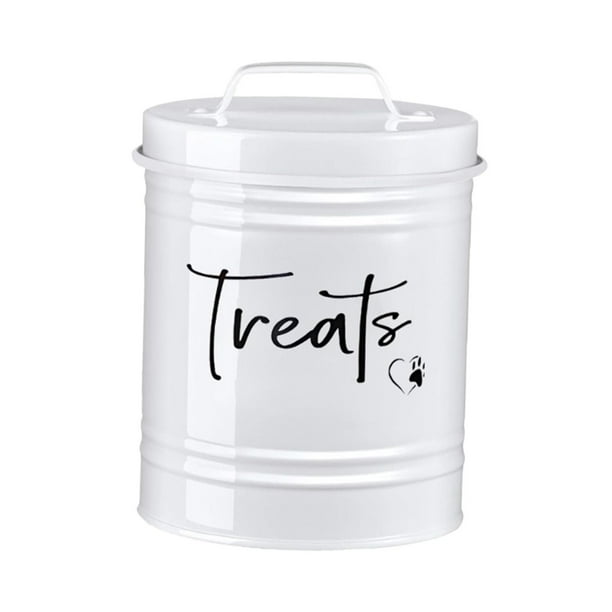 Recipiente hermético para almacenar comida y snacks para perros. blanco