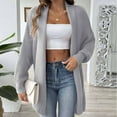 thumbnail image 4 of ATOYSOY Women's Casual Sweatshirts Loose Jackets Sweaters for Women Open Front Cardigan Fall Winter Outwear Lightweight Solid Color Midi Coat Long Sleeve Tops Gray Free Size, 4 of 6