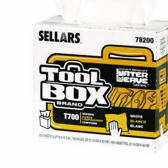 TOOLBOX WaterWeave T700 Wipers, 1-Ply, 8.27 x 16.5, White, 100 Sheets/Box, 8 Boxes/Carton | Bundle of 2
