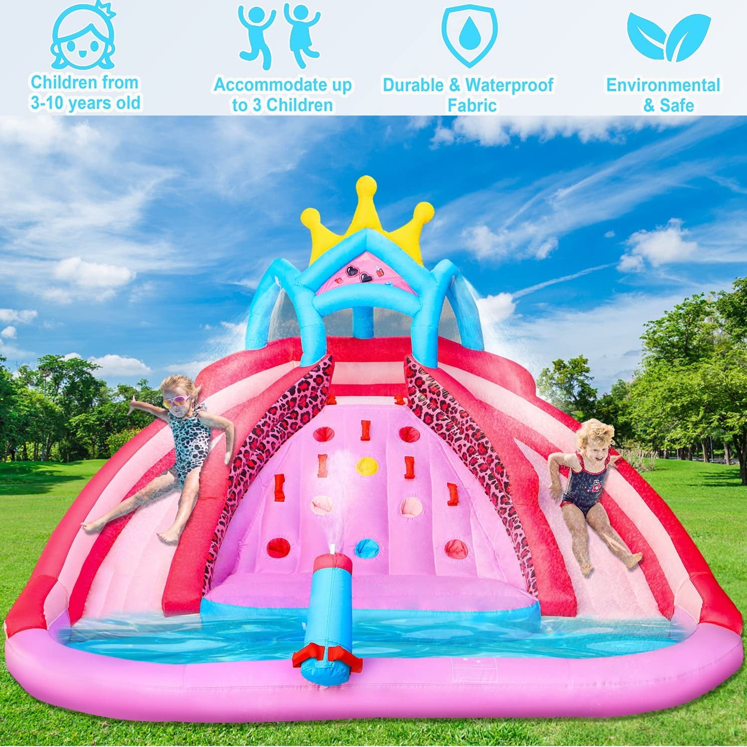 Cina 6 in 1 gonfiabile Bouncer Jump Slide Princess Castello gonfiabile per  feste per ragazze e bambini con grande vasca per palline, canestro da  basket rosa, ventilatore, kit di riparazione Fornitori, produttori
