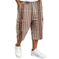thumbnail image 2 of Hearthz Cargo Shorts for Men Wide Leg Men's Capri Pants Lightweight Gym Basketball Casual 3/4 Capri Shorts Gingham Plaid Men's Cargo Pants, 2 of 8