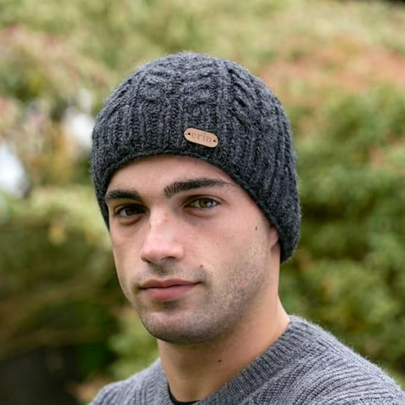 Traditional Irish Wool Beanie Cap for Men