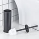 thumbnail image 3 of Cepillo de baño de aluminio espacial con mango largo, juego de limpieza de inodoro doméstico con tapa, taza de inodoro, 3 of 5