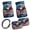 American Flag Bald Eagle Theme, variant on HUIACONG 5 Piece Southwestern Car Interior Set - Includes Steering Wheel Cover, Front & Rear Floor Mats - Anti Slip Durable for SUV Sedan Trucks