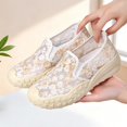 thumbnail image 5 of QWKLEAJ Women’s Floral Mesh Slip On Platform Sneakers Breathable Embroidery Mesh Shoes Non Slip Wedge Casual Walking Footwear for Summer Daily Outdoor Yellow 5, 5 of 6