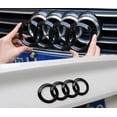 thumbnail image 2 of 4 Ring ABS Car Hood Front Bonnet Grill Rear Trunk Emblem Logo Badge Sticker Decal For Audi A3 A4 A5 A6 A7 Q2 Q3 Q5 Q8 TT Silver Rear 200mm, 2 of 6