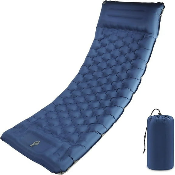Eurhowing Ultra-Thick 4.7" Sleeping Pad, Waterproof Camping Mattress Built-in Foot Pump, Portable Inflatable Sleeping Mat for Backpacking, Hiking & Travel, Navy Blue