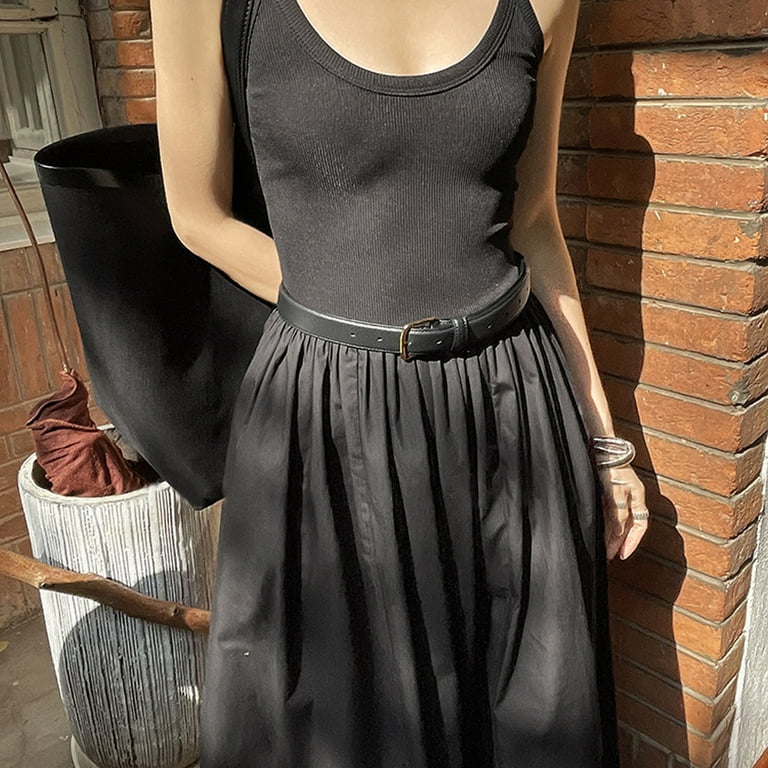 splicing maxi casual dress Women's Summer Sleeveless Loose Splice Design Maxi Dress Casual Long Dress  with Pockets Blossomir