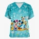 thumbnail image 3 of Camiseta de enfermera de uniforme de mujer para trabajo de enfermería, camiseta de Disney Mickey Mouse con estampado navideño de feliz Navidad, manga corta, cuello en V, patrón divertido festivo, 3 of 5