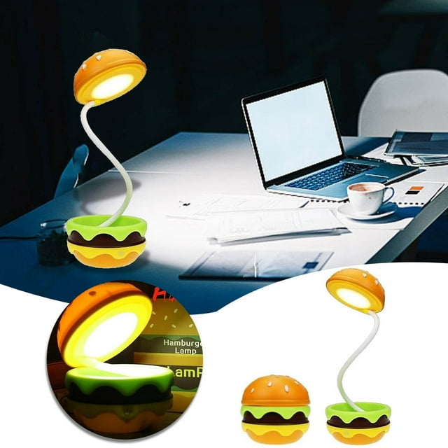 Boreal Craft Burger Table Lamp Foldable With Storage Burger Storage Night Lamp Burger Shape Night Lamp Three Modes Night Lights Baby Lamp Toilet Lights Boys Night Light Aquarium Coffee Table Bright