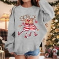thumbnail image 2 of Fiaer Christmas Sweatshirts Women Reindeer Funny Graphic Pullover Plus Size Long Sleeve No Hooded Hoodies Crew Neck Loose Fit Trendy Tops Grey 160, 2 of 5