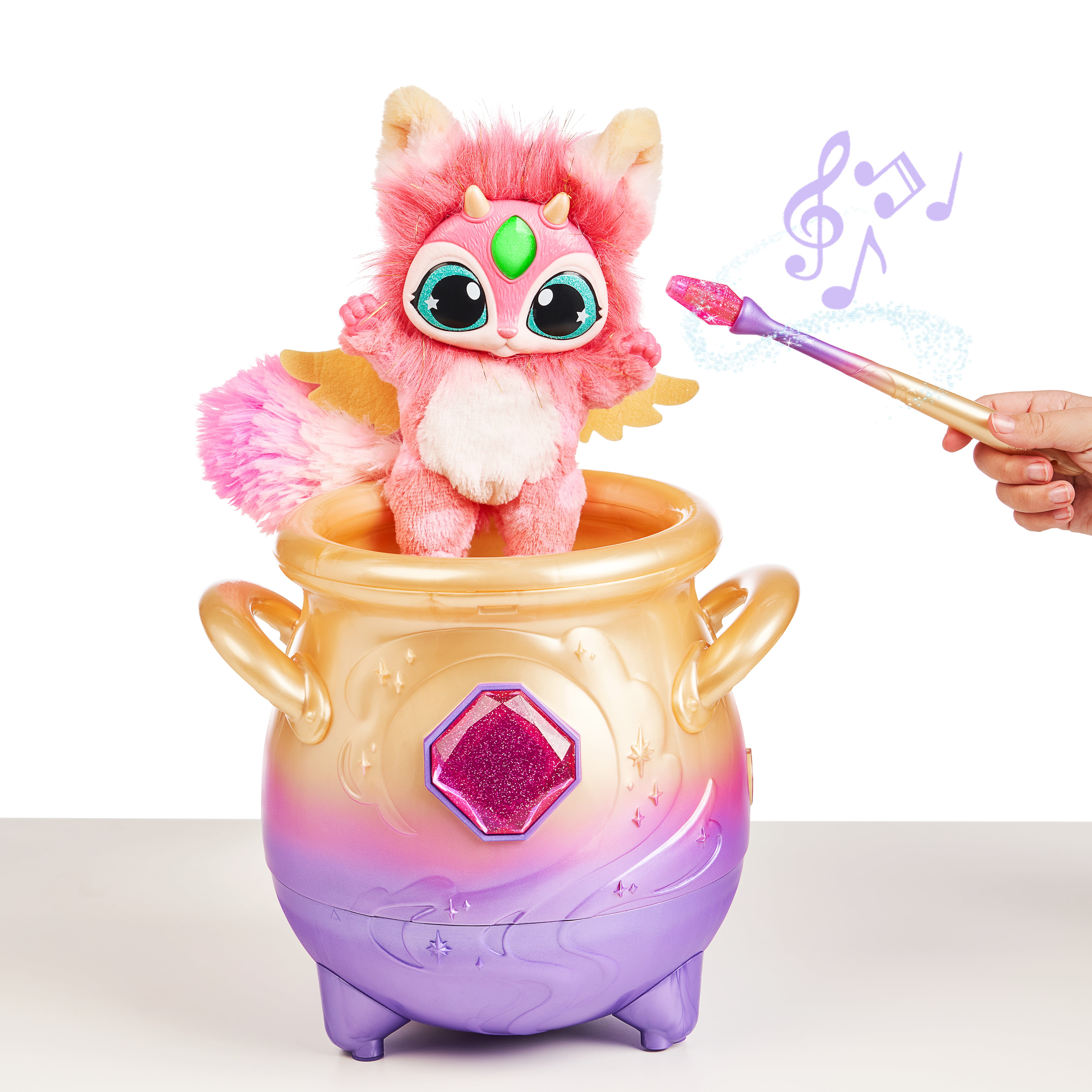 Magic Mixies - Magical Misting Cauldron with Interactive Pink Plush Toy -  Electronic Pets