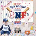 thumbnail image 2 of Baseball 1st Birthday Decoration, My Rookie Year Banner Backdrop for Boys Baby First Birthday Party Decor, Baseball Rookie of the Year Decoration, 71x47inch Baseball One Year Old Decor, 2 of 7