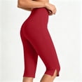 thumbnail image 4 of Diufon Capri Leggings for Women High Waisted Side Slit Stretch Cropped Pants Summer Casual Capris Yoga Pant, 4 of 8