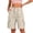 *Beige, variant on Women's Drawstring Elastic Waist Cargo Shorts with Button and Pockets ,Casual Solid Color Summer Short Beige,Women's Plus XXL