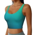 thumbnail image 2 of Fotbe Green Turquoise Teal Sujetador Deportivo Largo sin Aros para Mujer con Almohadillas y Soporte Medio, Transpirable y Absorbente, Camiseta Tipo Chaleco o Tank Top-Large, 2 of 8