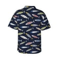 thumbnail image 3 of Balery Sardine Print Men's Hawaiian Shirts Short Sleeve Beach Shirt Relaxed Fit Vacation Button Down Shirts-Medium, 3 of 9