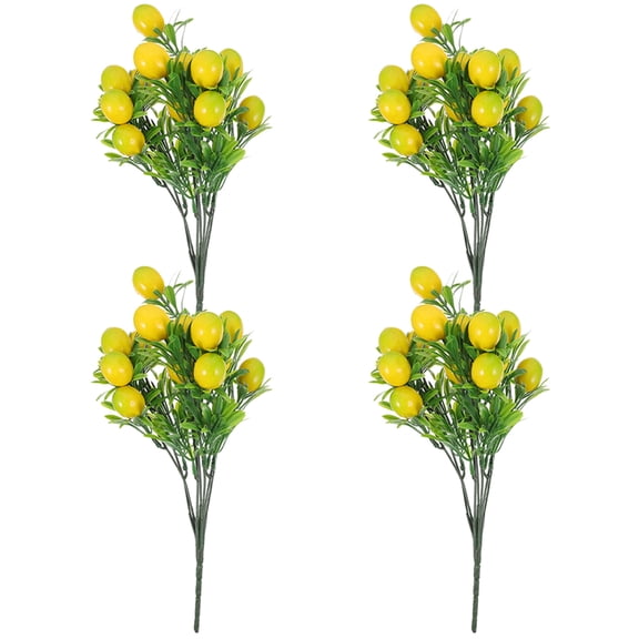 NIAIZEK Set of 4 Realistic Yellow Plastic Branches for Home, Party, and Event Decoration
