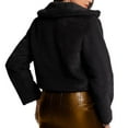 thumbnail image 5 of LWavelet Glitzy Fuzzy Hooded Cropped Jacket Women Cozy Party Night Out Winter Trendy Casual Outerwear Black S, 5 of 7