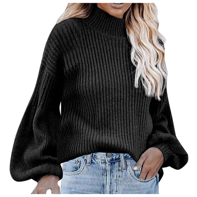 Suéter térmico de manga larga Gibobby para mujer color sólido negro M