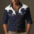 thumbnail image 1 of Camisa para hombre estilo étnico tribal occidental con estampado de estrellas en varios estilos y colores de alta definición, suave y cómoda, nueva talla grande, 1 of 6