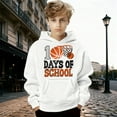 thumbnail image 2 of 100 Days of School Hoodie for Kids Boys Girls Letter Graphic Print Long Sleeve Sweatshirt Preppy Back to School Sweatshirts, 2 of 4