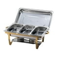 thumbnail image 2 of jifeng Chafing Dish Buffet Chafer Set Rectangular Chafers for Banquet Party Wedding three grid, 2 of 9