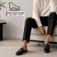 thumbnail image 5 of Alpine Swiss Erin Womens Flat Mules Loafers Round Toe Blackless Slide on Shoes, 5 of 8