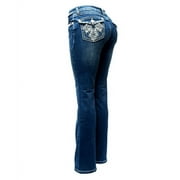 Jack David/H&Y Women's Rhinestone Bootcut Stretchy Denim Jeans Pants