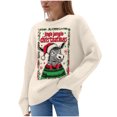 thumbnail image 2 of Karight Ugly Christmas Sweaters for Women, Santa Graphic Crewneck Long Sleeves Knit Pullover Tops Soft Warm Sweatshirts, 2 of 9