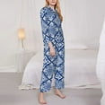 thumbnail image 4 of Disketp Pajamas Set Long Sleeve Sleepwear Womens Button Down Nightwear Pj Sets-Stylized Flowers Vintage Boho, 4 of 9