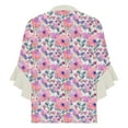 thumbnail image 5 of Wowcloth Women's 3/4 Lace Sleeve V - neck Button Casual Print Loose Top, 5 of 5