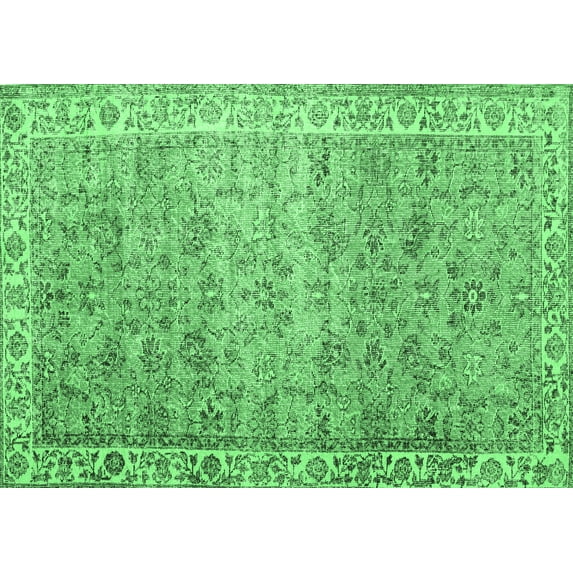 Ahgly Company Indoor Rectangle Persian Emerald Green Traditional Area Rugs, 3' x 5'