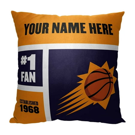 The Northwest 1NBA-69501-0021-RET 18 x 18 in. NBA Phoenix Suns Colorblock Personalized Throw Pillow