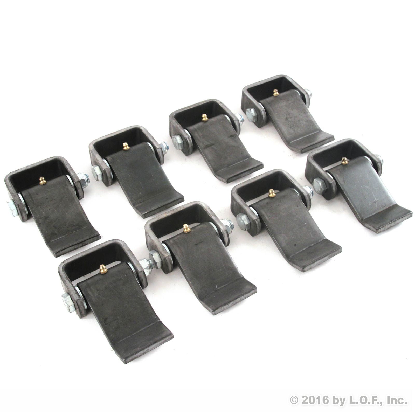 QTY 8 Steel Strap Style Short Leaf Hinge with Grease Zerk Fitting Weld